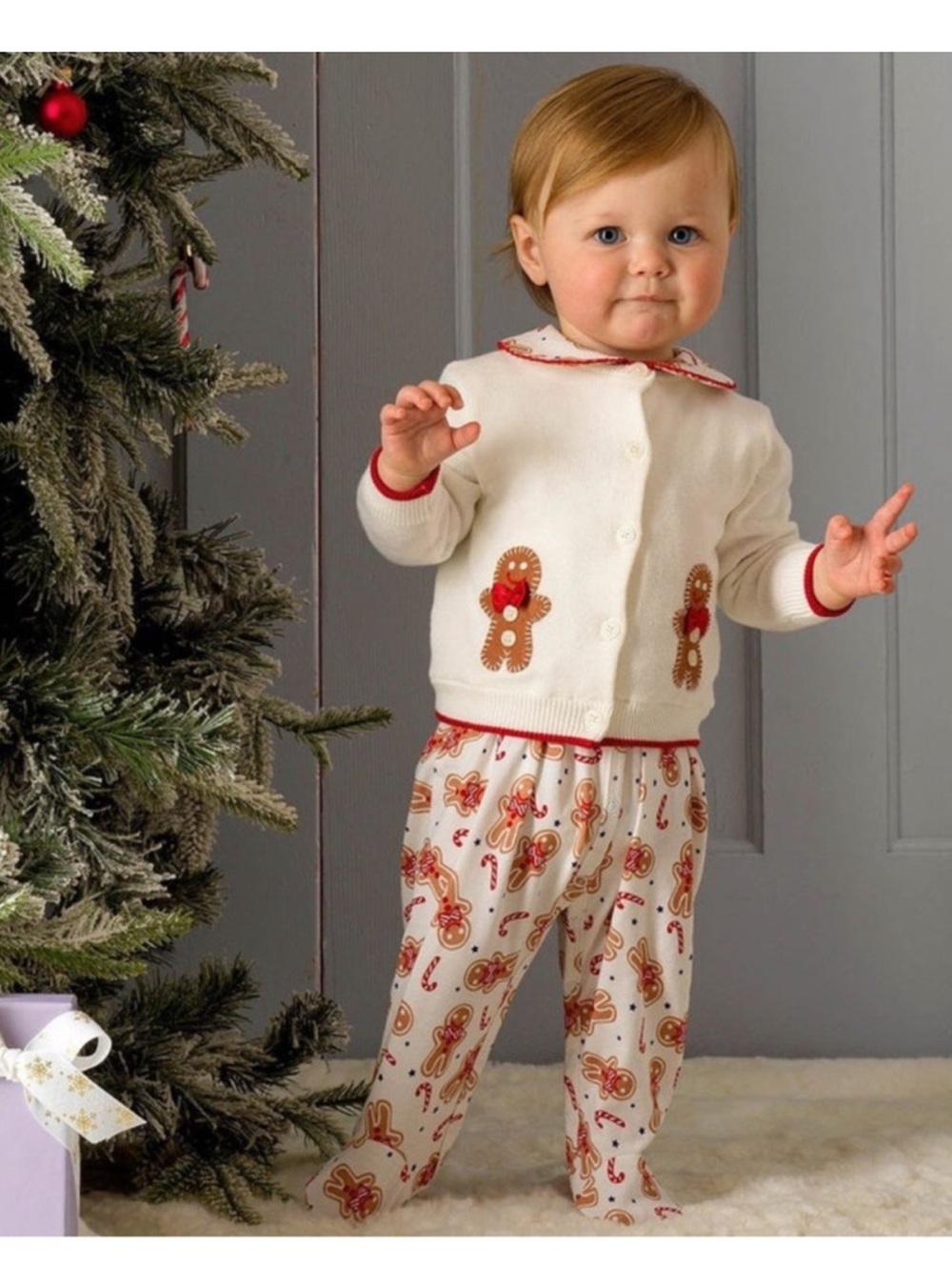 NWT RACHEL RILEY  GINGERBREAD APPLIQUE CARDIGAN